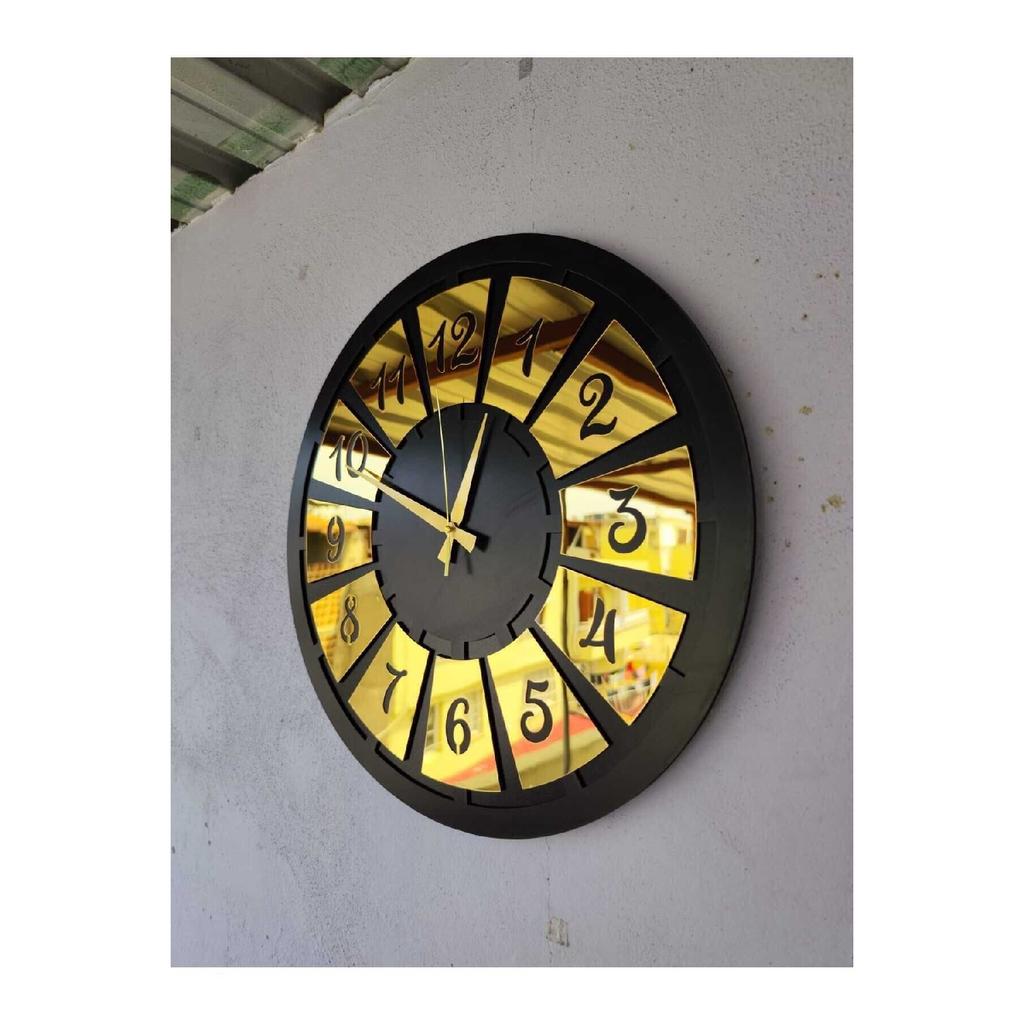 Черный цвет, серебряный подарок с номером, деревянные декоративные настенные часы с различным узором для дома, подарок, 50 см