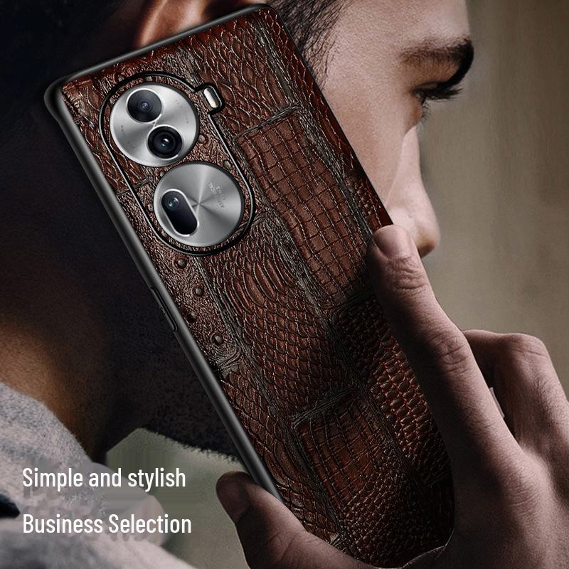 Чехол-книжка из натуральной кожи телячьей кожи с полной защитой для OPPO Reno7 & 7PRO