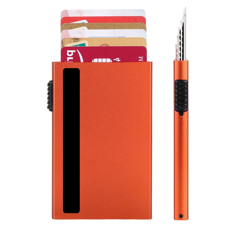 Мужской алюминиевый держатель для карт с RFID-защитой от кражи и хранилище для документов