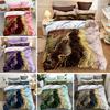 3Pcs Luxe Duvet Cover Set In Vibrant Marble Design - Breathable Polyester, Zip Closure, Machine Washable Christmas Gifts