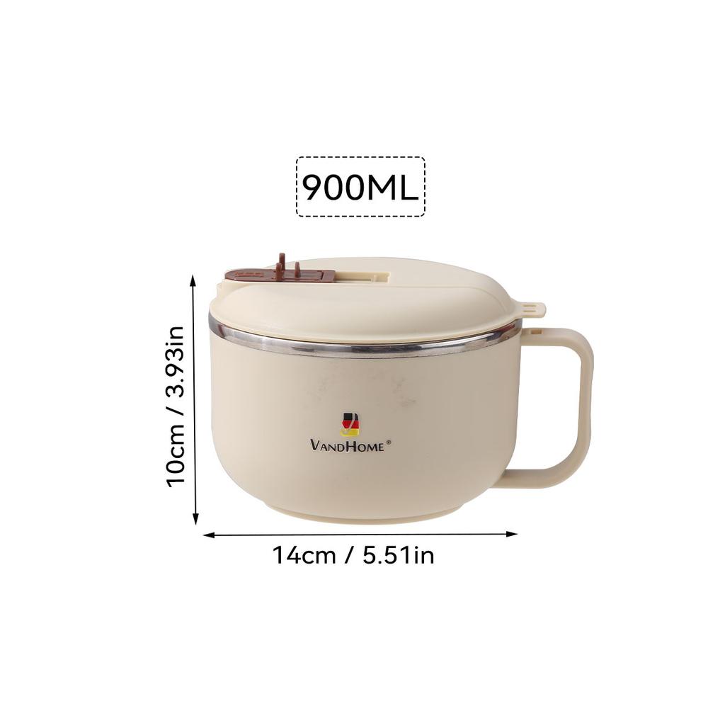 900/1300 мл Ланч-бокс бенто из нержавеющей стали 304 с ручкой, миска для слива воды для лапши быстрого приготовления, контейнер для еды для студентов и взрослых