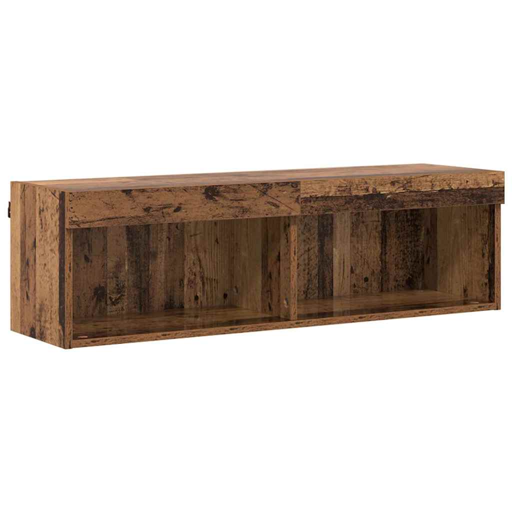 LED TV Cabinet Set in Reclaimed Wood Style 100 x 30 x 30 cm Particleboard