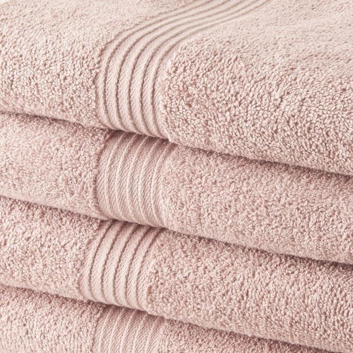 TODAY Set of 4 100% Cotton Bath Towels - 50x100 Cm - Sand Rose