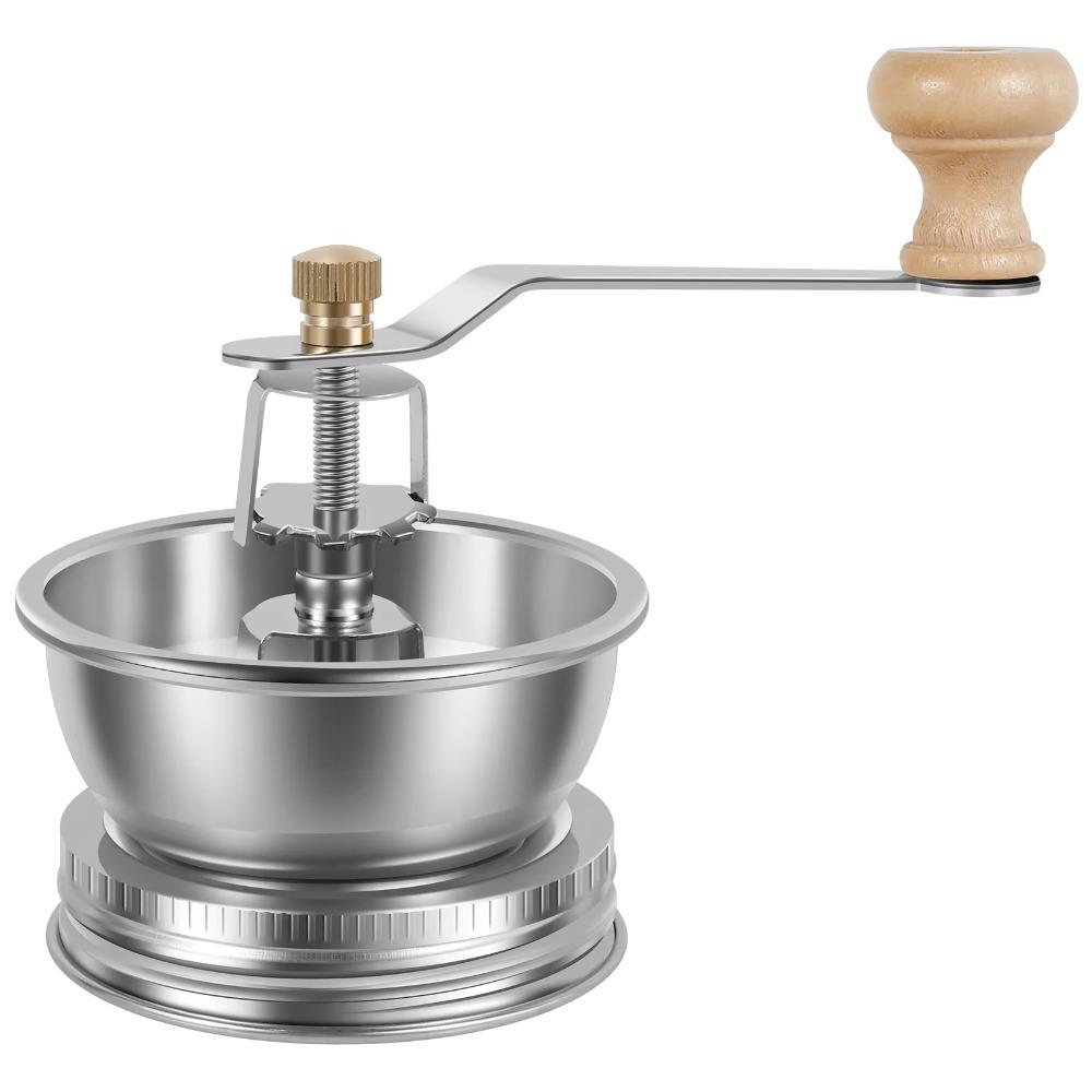 Stainless Steel Hand Crank Coffee Mill Adjustable Settings Bean Grinder Tools Home Use