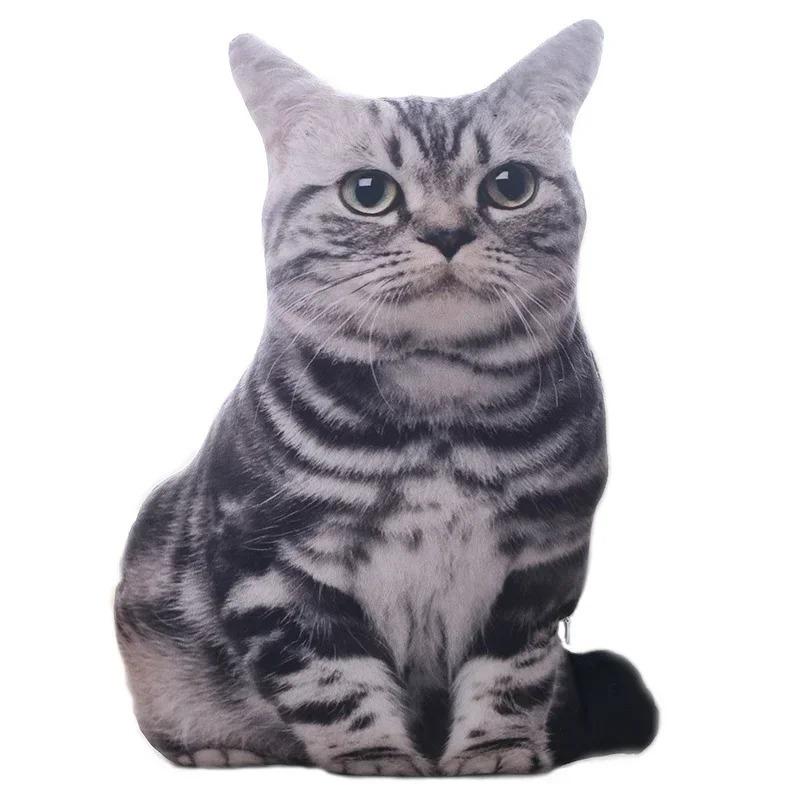 1 шт., 50 см, 3D имитация кошки, подушка с милыми животными, моющиеся плюшевые детские игрушки, диванные подушки, украшение дома, кавайный декор комнаты