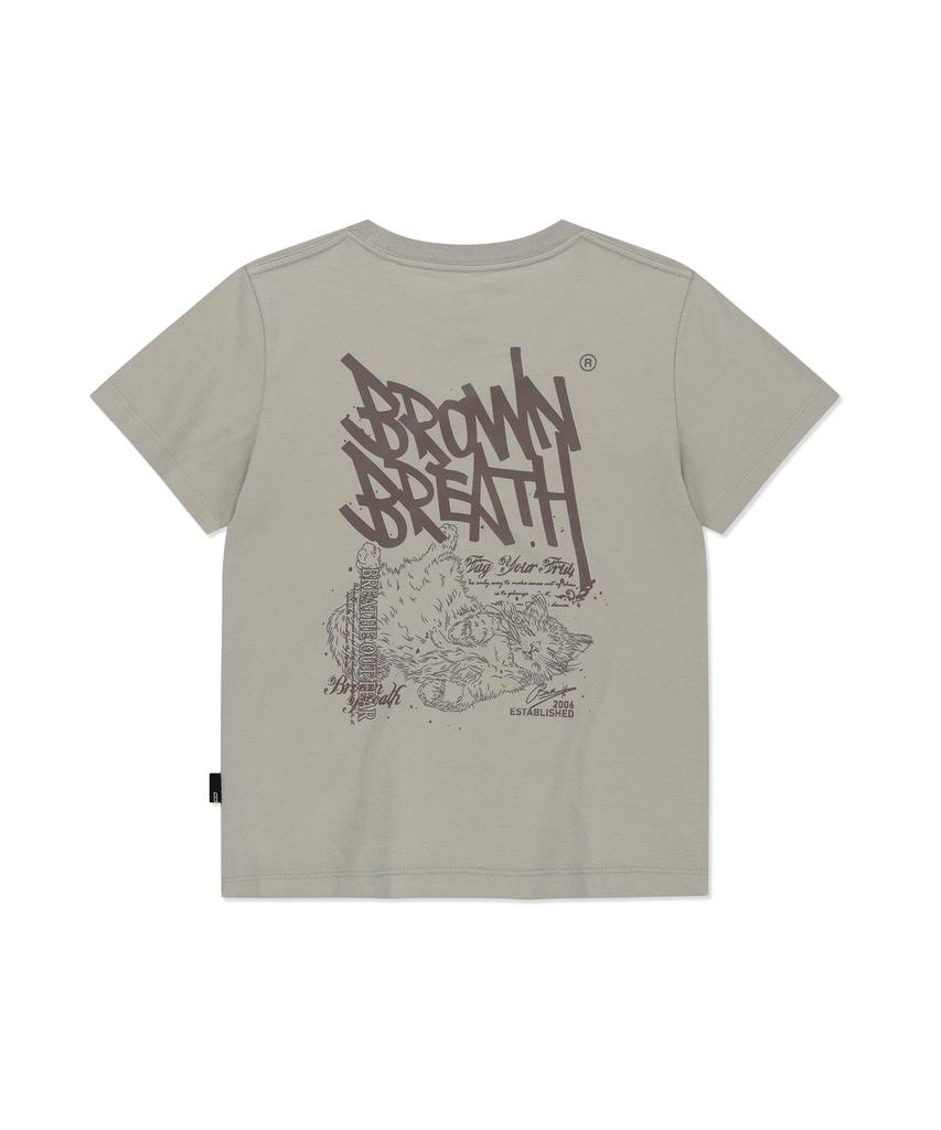 BROWNBREATH W Футболка с биркой 'Sleepy Tag' - Бежевый