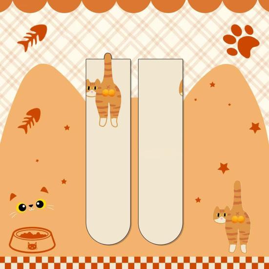 Милые носки с кошками и шариками для женщин, забавные 3D носки с кошками и пушистыми шариками, новинка, хлопковые носки с изображением животных для любителей кошек