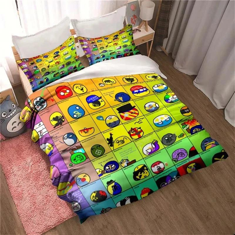 3D Print Cartoon Countryball Polandballs Bedding Collection Double Twin King Duvet Cover Comforter Pillowcase Boys Girls Adults Bedroom