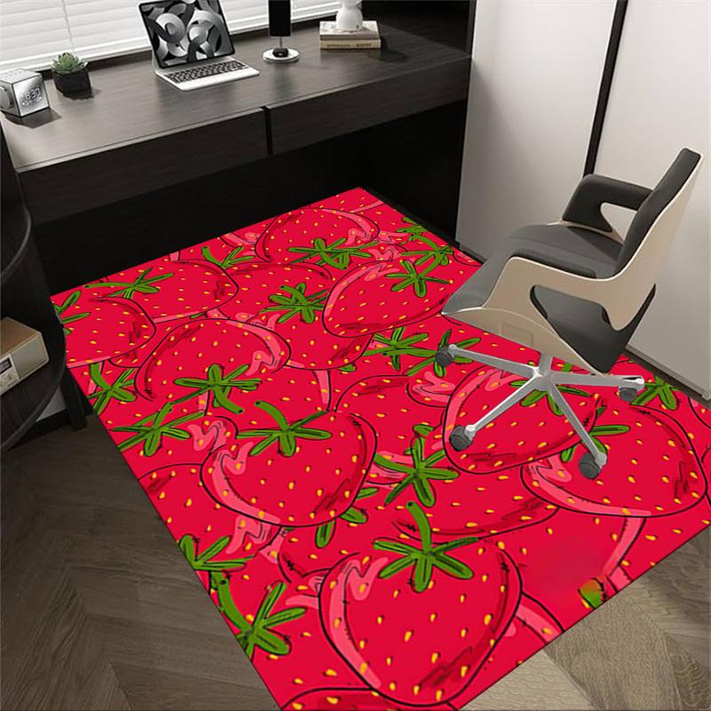 1 шт. ковер на пол с рисунком клубники, очень большой, нескользящий, для офиса, семьи, студии, ковер для большой площади, ковер для помещений, яркий акцент