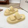Thick-soled Cloud Slippers Women Wear 2025 Summer New Velcro Beach Shoes One-word Sandals Women