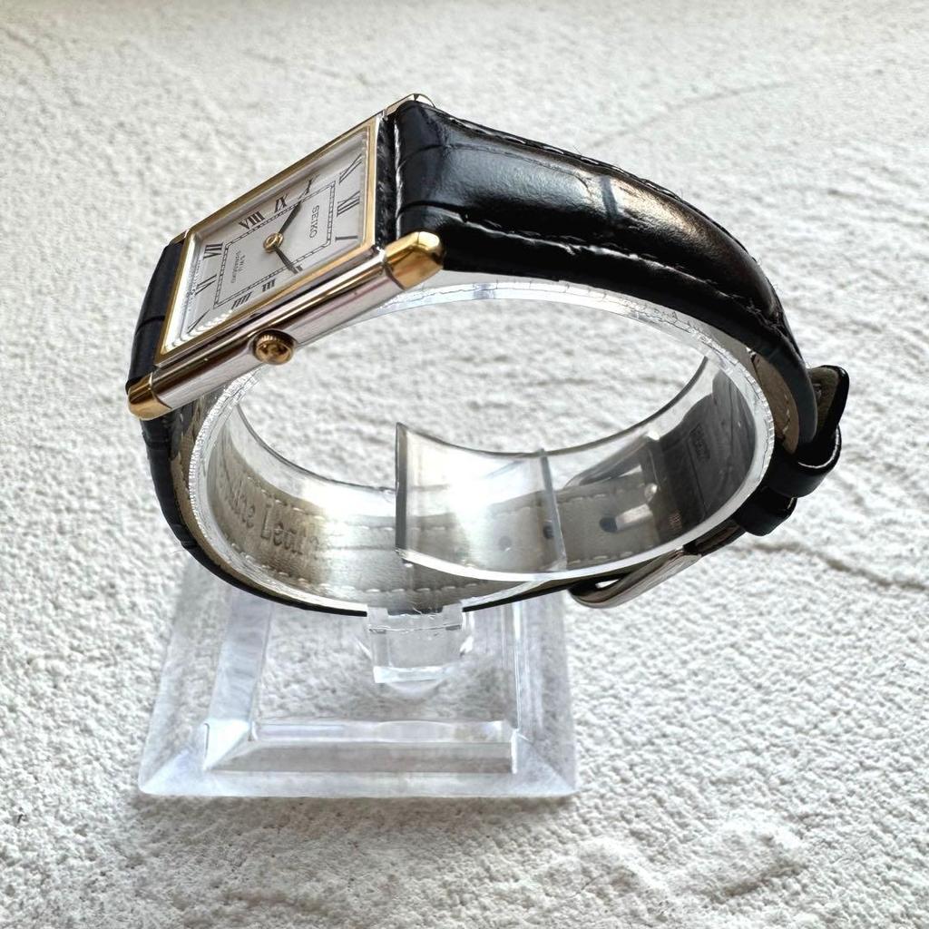 Used [New Battery] SEIKO Tank S.W.U. Suwa Seikosha Combi Men's Watch