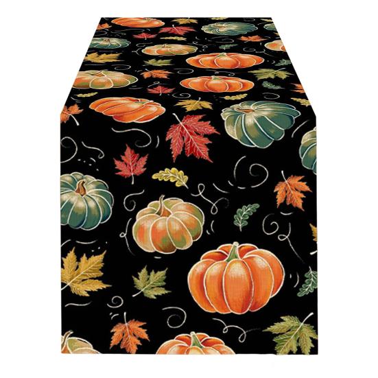 Дорожка для стола на День благодарения с принтом тыквы и подсолнуха, устойчивая к пятнам, многоразовая защита стола, украшение