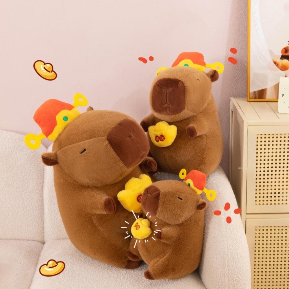 Бог богатства Капибара Плюшевая игрушка Симуляция Капибара Пушистая кукла Капибара Плюшевая кукла Домашний декор