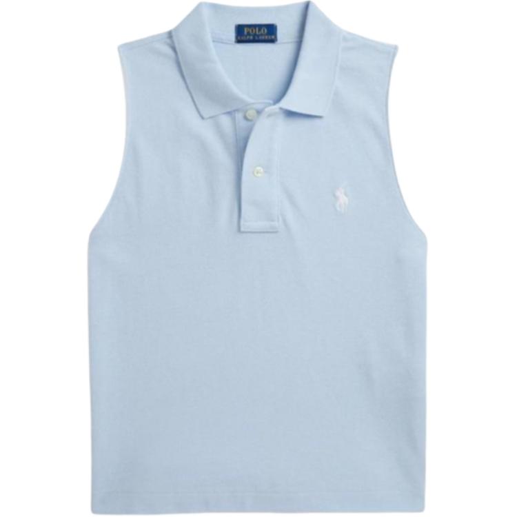 Polo Ralph Lauren Хлопковая короткая майка-поло без рукавов Приталенная Женские топы WMPOKNINB920329-400