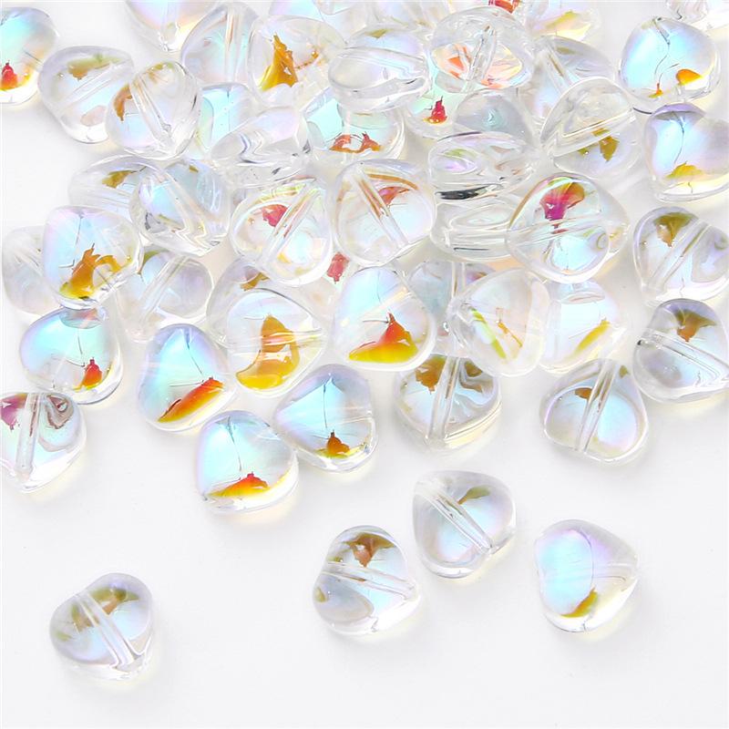 Главная Товары для вечеринок Браслеты Шпилька DIY Стеклянные бусины ручной работы Чешские популярные бусины цвета AB в форме сердца Серьги-разделители Горячая распродажа для изготовления ювелирных изделий