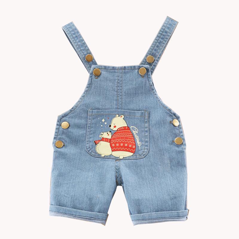 Летние 2025 года Джинсовые шорты и комбинезон для мальчиков и девочек