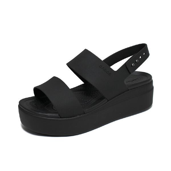 Crocs Женские босоножки на танкетке Brooklyn Low S, летние туфли черного цвета 206453 060