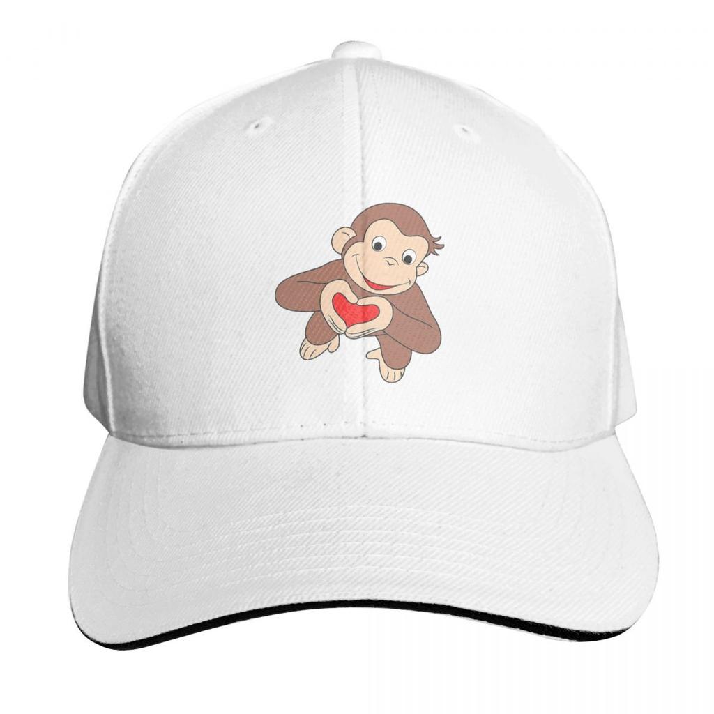 Curious George Is All Heart Cap Fashion Casual Baseball Caps Adjustable Hat Hip Hop Summer Unisex Baseball Hats Polychromatic