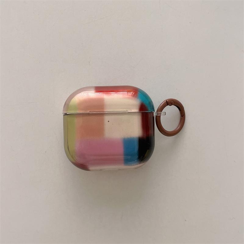 Transparent retro splicing grid is suitable for AirPods1 Apple 1/1st generation pro1 Bluetooth wireless earphone cover, small and fresh.