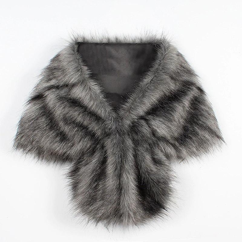 Bride fox fur cape shawl fluffy cos cape