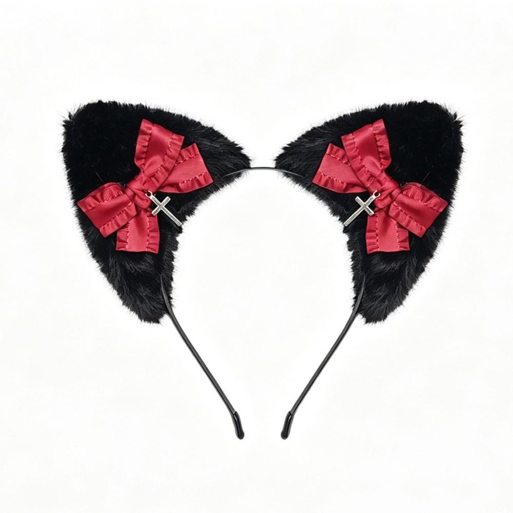 Bowknot Lolita Headwear Plush Furry Hair Band New Cat Ear Headband Cosplay