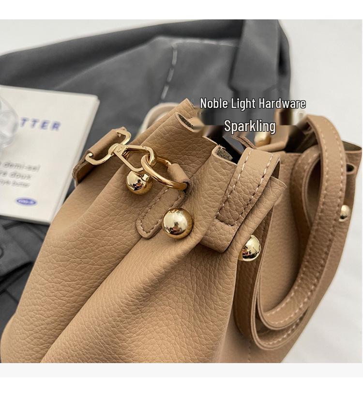 Корейская универсальная сумка-ведро класса люкс, издание весна/лето 2024: Женская сумка через плечо с широким ремнем