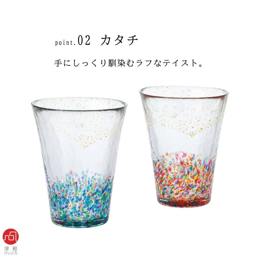 ADERIA Tsugaru Vidro MATSURI Gold Tumbler Pair Set 305ml Made In Japan Cosmetic Box Glass Highball Cup Beer Stylish Glass Sake Gift Day Day Couple