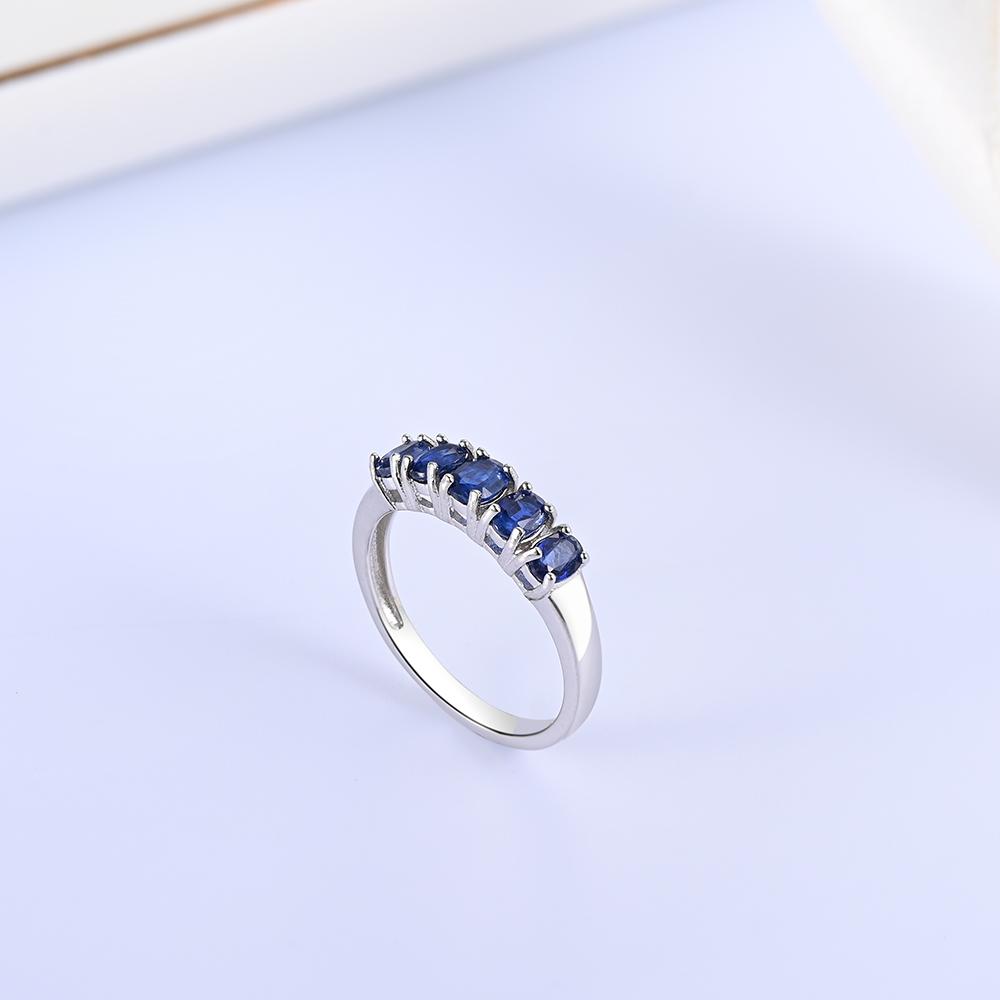 Классическое серебряное женское кольцо с натуральным синим кианитом 1,5 карата, изысканные украшения для женщин, хороший подарок