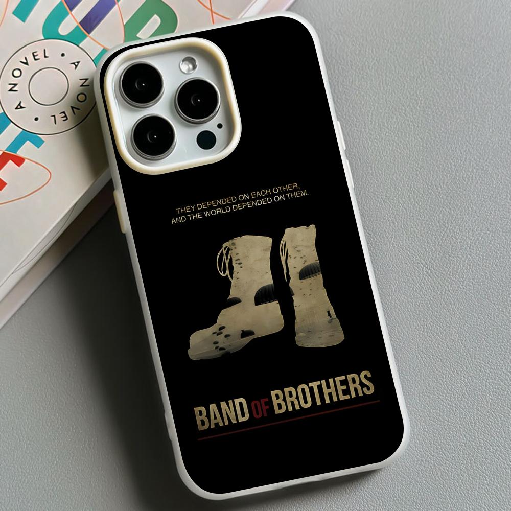 Чехол для телефона Band of Brothers для iPhone 17 16 15 14 13 12 11 Air Pro Max Plus Желейный Двухслойный Белый Чехол
