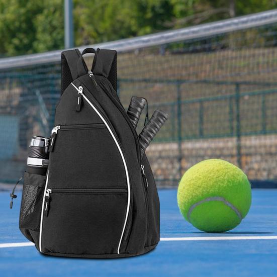 Pickleball Paddle Backpack Mesh Pocket Adjustable Strap Waterproof Oxford Cloth Outdoor Sports Badminton Table Tennis Racket Storage Bag