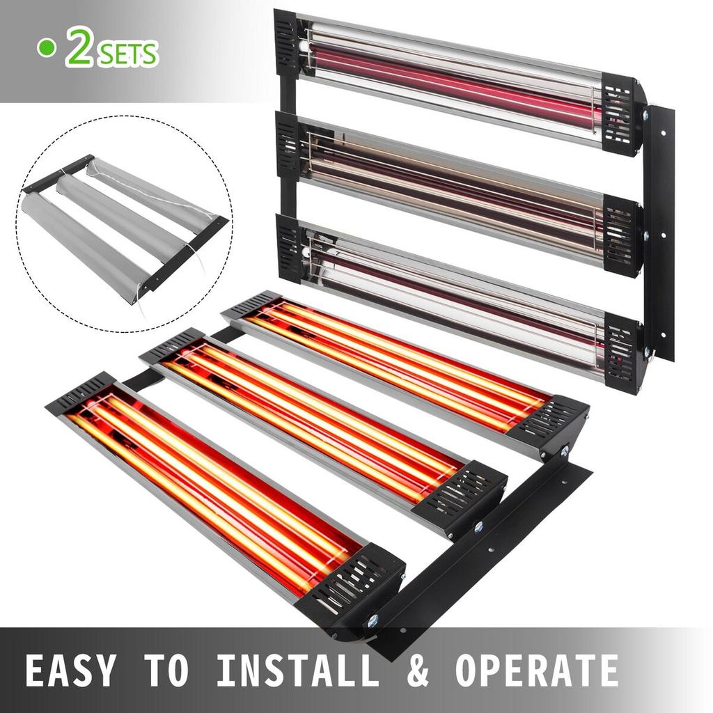 Infrarot-Heiz-Sprühkabinenlampe zum Lackieren, 2 Sets, 3000 W