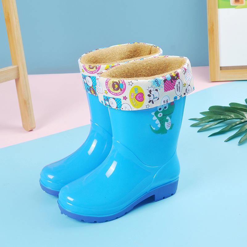 Детские резиновые сапоги средней высоты для мальчиков и девочек — водонепроницаемая обувь для малышей