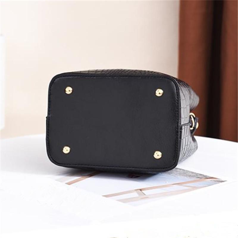 Винтажная кожаная сумка из камня, сумки через плечо, модная женская сумка-ведро, большая вместимость, женская сумка-тоут