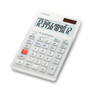 Калькулятор Casio Эргономичный Расчет Дневного Времени Just Сертифицированный Eco Mark, 12-разрядный, & Функция, Тип, Белый, JE-12D-WE-N,