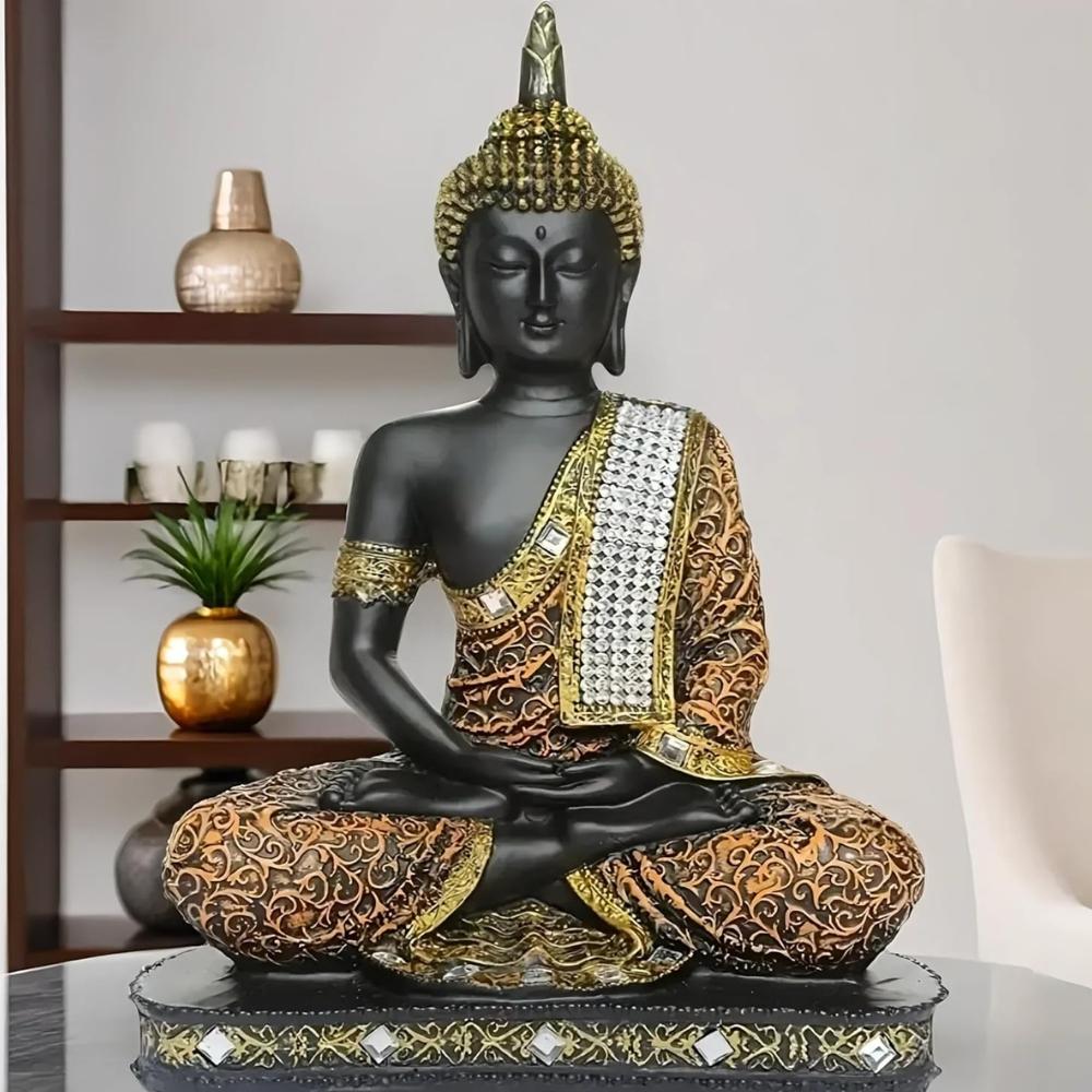 New Limited Edition 25 Centimetre Meditating Sitting Buddha Idol Statue showpiece Home Decor Decoration Items for Living Room and Gifts