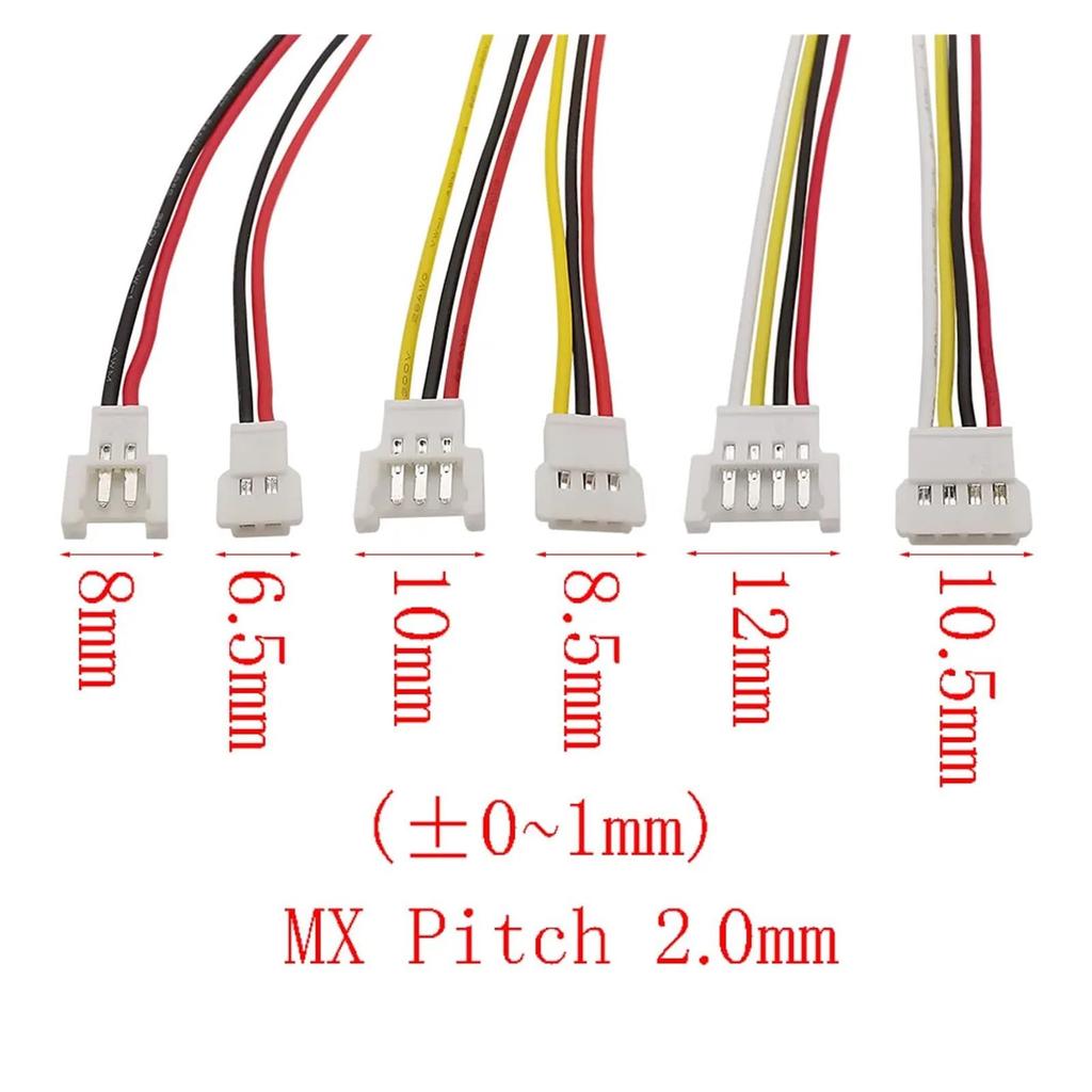 XBNVYRO 51005 51006 MX 2.0mm Pitch 2P 3P 4-Pin Docking Male Plug Female Jack