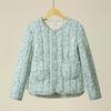 Winter Outer Wear Small Cotton-padded Jacket with Floral Lining for Women, Warm Cotton-padded Tops