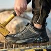 Мужские защитные ботинки со стальным носком, с подошвой, устойчивой к раздавливанию, проколам и скольжению, модные промышленные рабочие ботинки на пуговицах