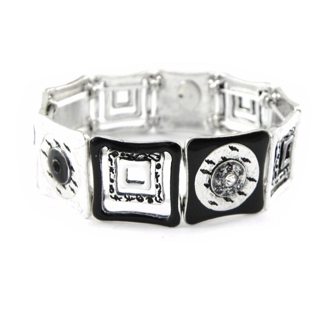 NOA [H8737] - Дизайнерский браслет «Акапулько» черно-белый