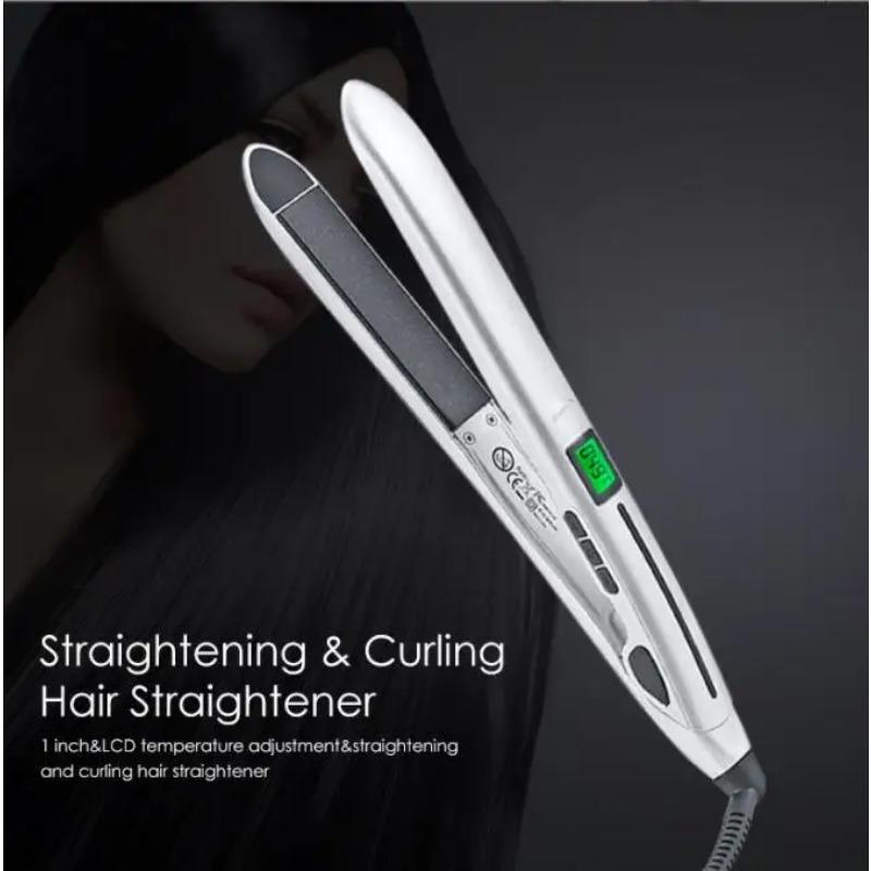 2 In 1 Ceramic Curling Iron Hair Curler Thermostatic Fast Heat Flat Iron Curling Iron Travel Waver Plate