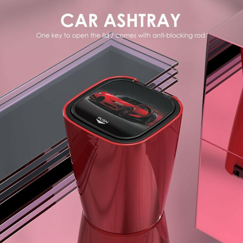 Портативная автомобильная пепельница, двойная внутренняя коробка со светодиодным освещением, мусорные предметы интерьера автомобиля
