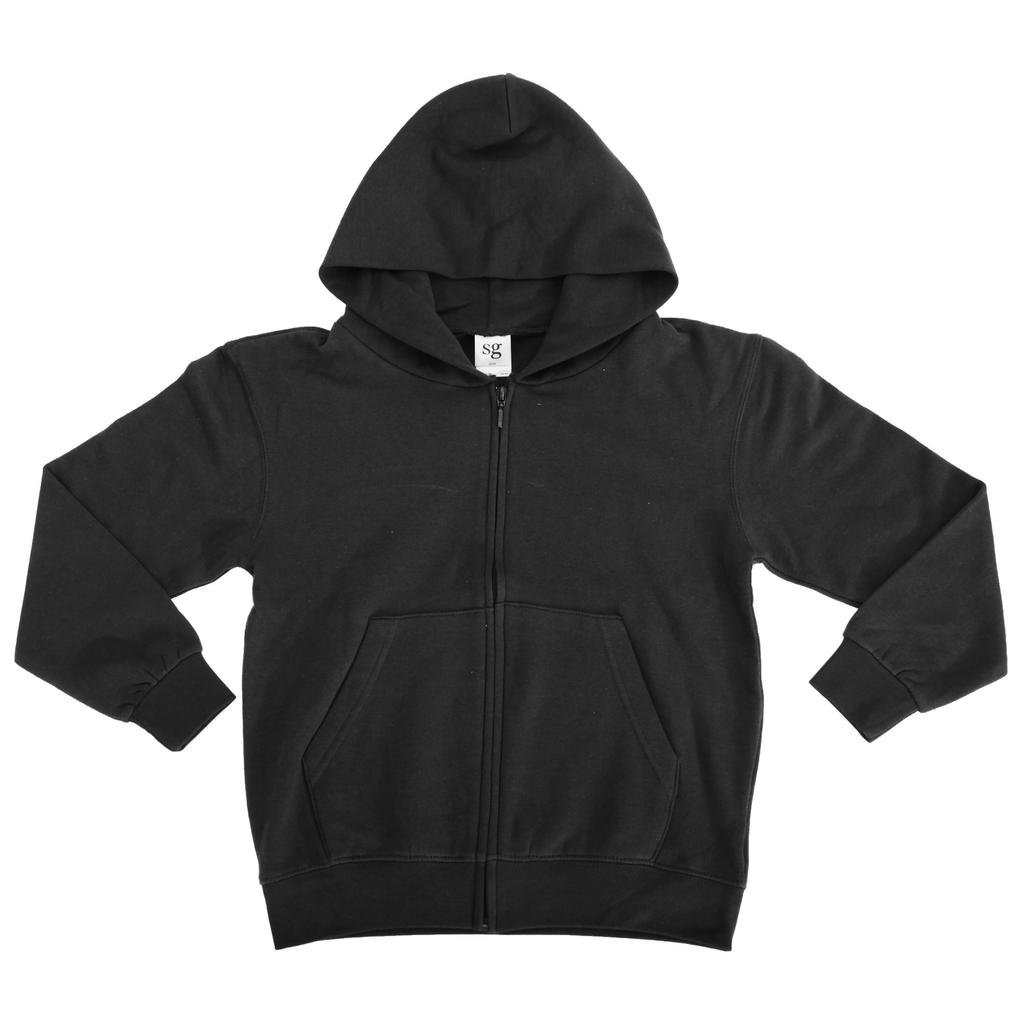 SG Kids/Childrens Unisex Plain Full Zip Hooded Sweatshirt / Hoodie