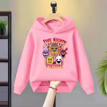 hoodie Children's Coat cartoon Five Nights At Freddy'sprint Boy Girls Tops Hoodies child 3-12 year black Toddle Sweatshirr