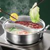 With Glass Lid Divided Hot Pot Thicken Yuanyang Pot Cooking Pot Chinese Soup Hotpot Restaurant