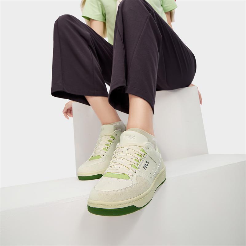 Fila Targa Универсальные Кроссовки в Свежем Студенческом Стиле Модные Прочные Низкие Кроссовки Женские кроссовки Белый Зеленый F12W432204FGL