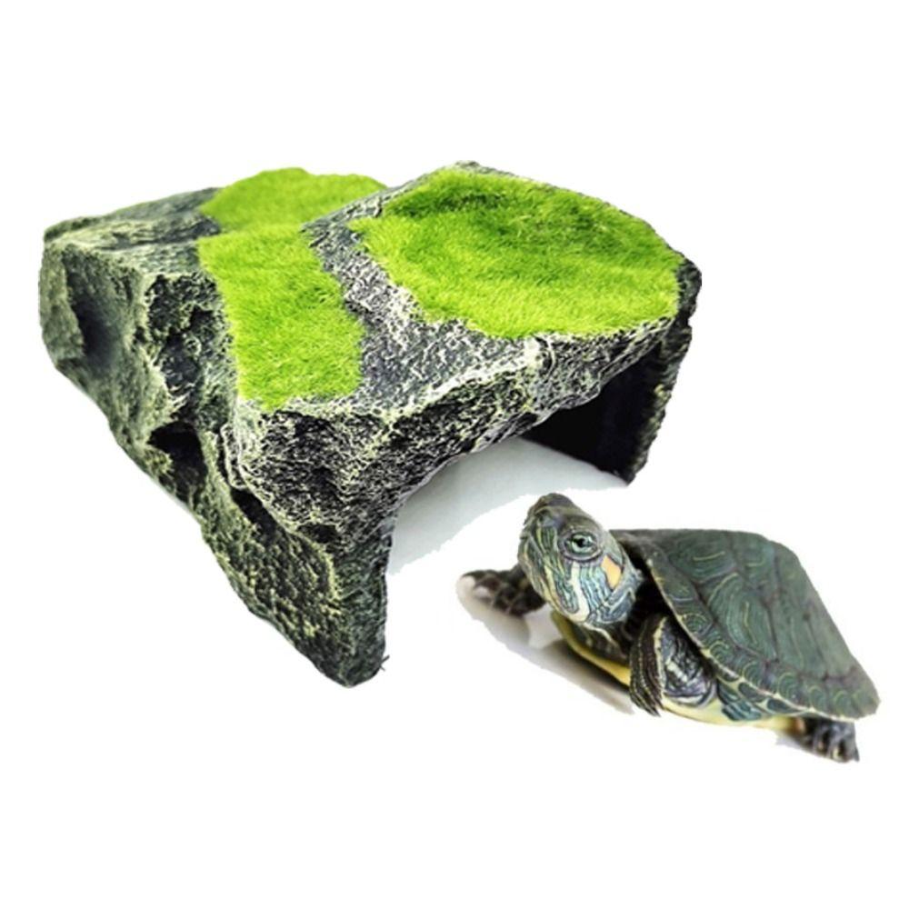 1pc Decorative Moss Artificial Resin Snake Rest Cave Reptile Cave Lizard Cave Tortoise Shelter