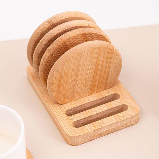 Bamboo Coasters Anti-Slip Heat Resistant Cup Mat Eco-Friendly Tea Coffee Pad Placemats for Home Kitchen Restaurant Bar Office