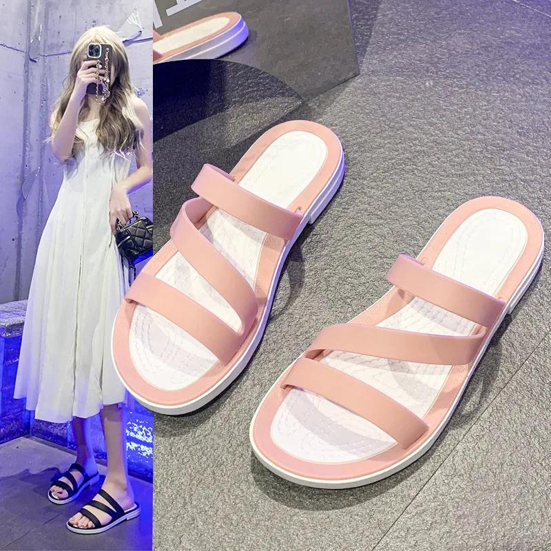 Flat Sandals for Women Trend Summer Outwear Flat Heels Fashion Beach Slippers Zapatos Para Mujeres Shoes