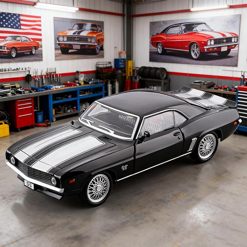 1/32 Chevrolet Camaro SS Supercar Металлическая Модель Автомобиля Со Звуком и Светом Инерционный Детский Игрушечный Коллекционный Подарок на День Рождения
