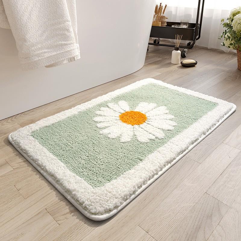 Cartoon Daisy Bathroom Mat Absorbent Non Slip Door Rug Home Entrance